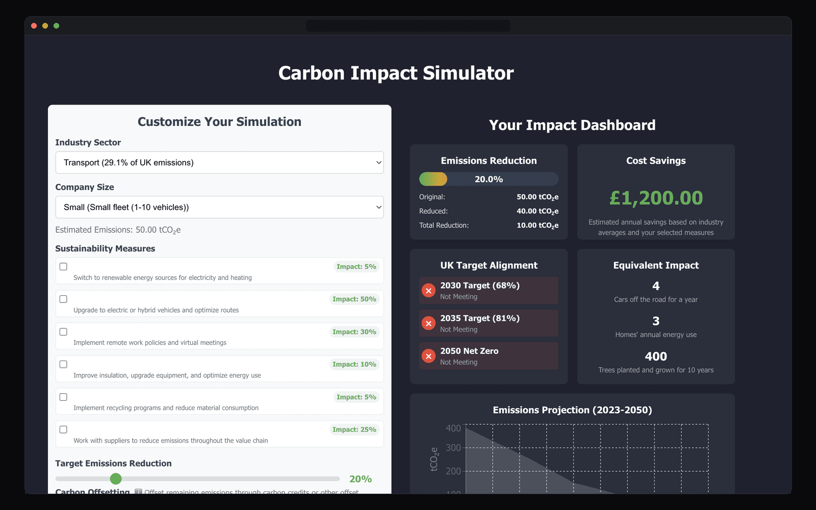 Carbon Strategy Simulator