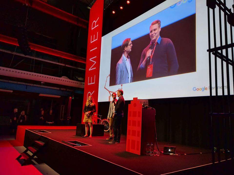 Thor leading the Viking Cheer at Google Premier Partner Event